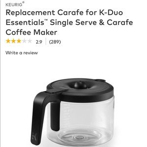 Keurig Replacement  Carafe K-Duo Essentials NIB